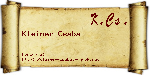 Kleiner Csaba névjegykártya