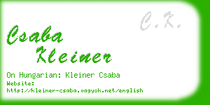 csaba kleiner business card